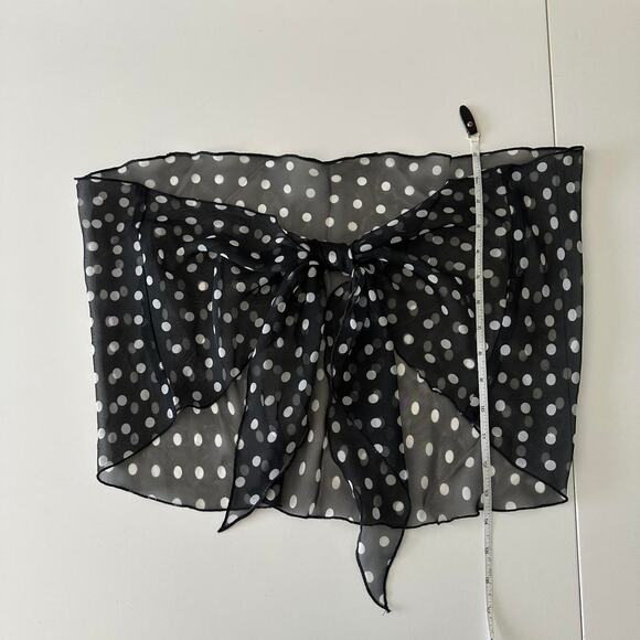 handmade black &white polka dot back tie bandeau - Picture 7 of 8